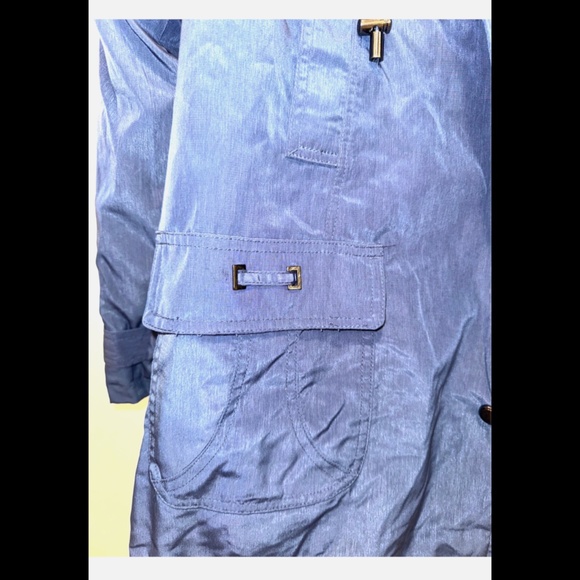 Vintage 80s Tudor Court by Haband Lined RemovableHood Jacket Windbreaker XL Blue - Picture 3 of 9